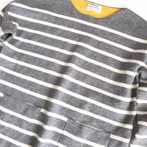 Zara grey/white stripe knit sweater VGUC 13/14 Y - Picture 2 of 2